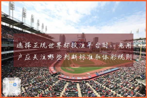 选择正规世界杯投注平台时，老用户应关注哪些判断标准和体彩规则说明